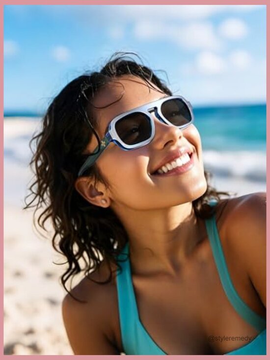 Retro Aviator Sunglasses with Flat Top Design, TR90 Frame, UV400 Protection main image 5